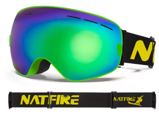 NATFIRE | Anti-Fog Ski & Snowboard Goggles with UV400 Protection | Interchangeable Lens