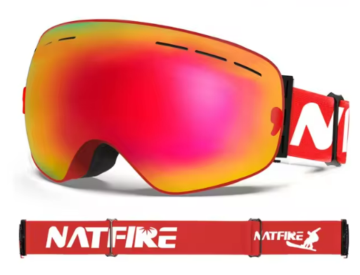 NATFIRE | Anti-Fog Ski & Snowboard Goggles with UV400 Protection | Interchangeable Lens