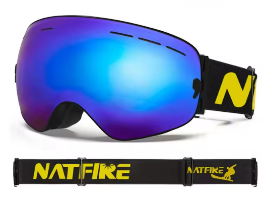 NATFIRE | Anti-Fog Ski & Snowboard Goggles with UV400 Protection | Interchangeable Lens