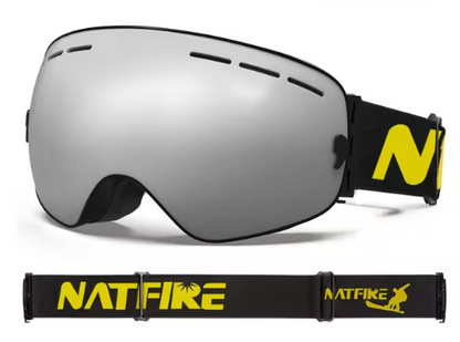 NATFIRE | Anti-Fog Ski & Snowboard Goggles with UV400 Protection | Interchangeable Lens