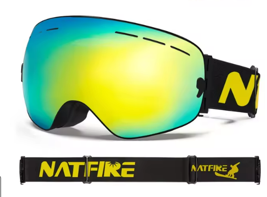NATFIRE | Anti-Fog Ski & Snowboard Goggles with UV400 Protection | Interchangeable Lens