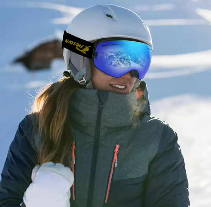 NATFIRE | Anti-Fog Ski & Snowboard Goggles with UV400 Protection | Interchangeable Lens