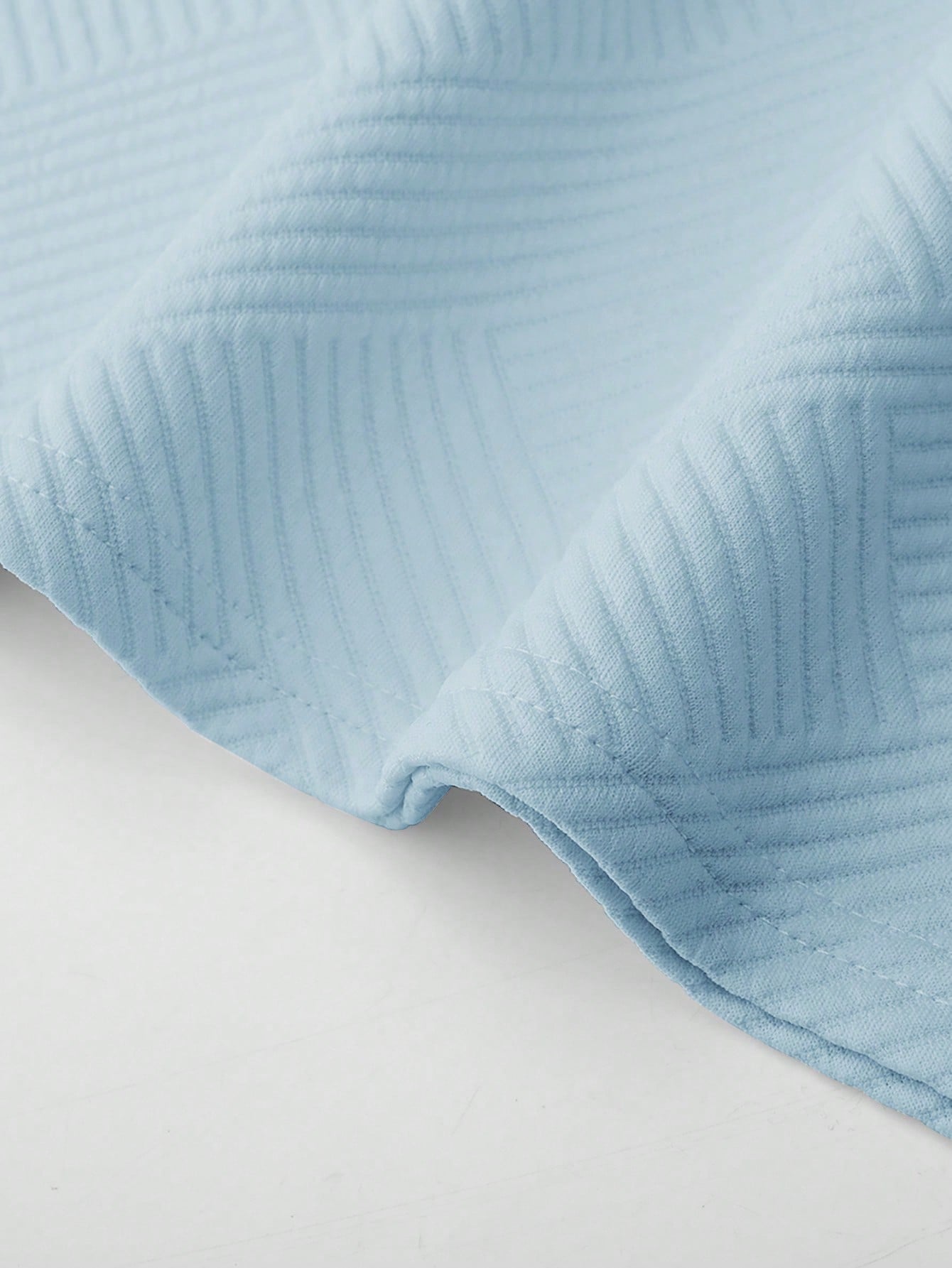 Men’s Textured Knit Lounge Set | Geometric Patterned Tee & Shorts Co-Ord