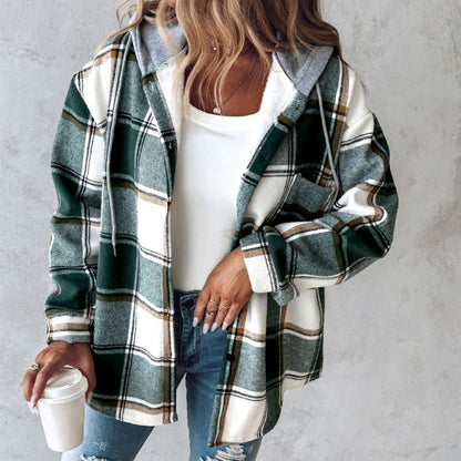 Plaid Flannel Jacket | Oversized Fit | Cotton Blend | Casual Layering Essential