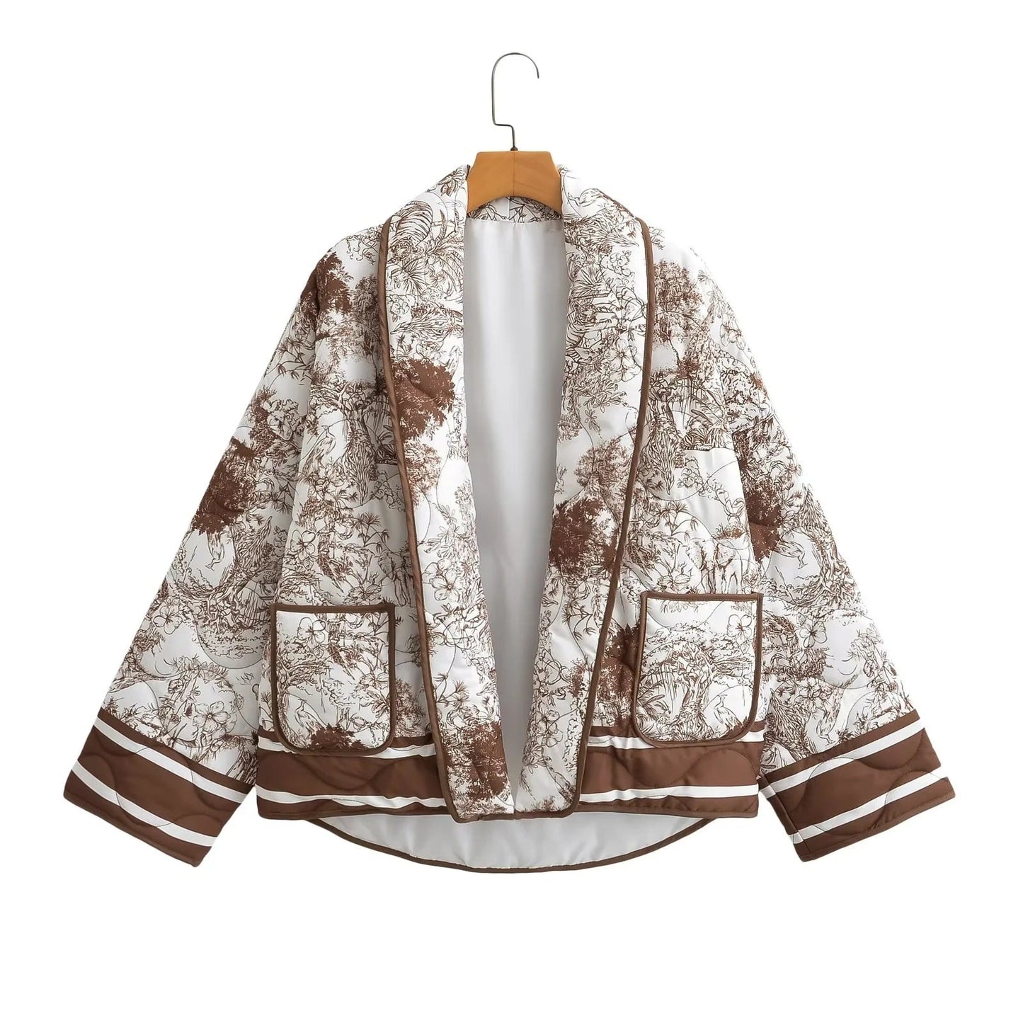 Statement Quilted Jacket | Artistic Print Design | Lightweight & Stylish | Casual Layer