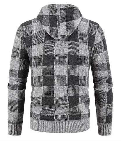 Men’s Fleece-Lined Plaid Hoodie | Full Zip Jacket | Warm Casual Fall Layer