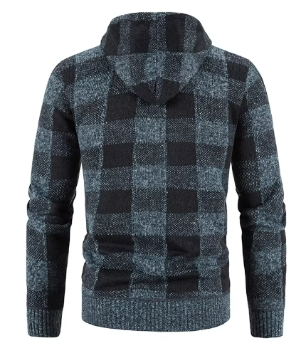Men’s Fleece-Lined Plaid Hoodie | Full Zip Jacket | Warm Casual Fall Layer