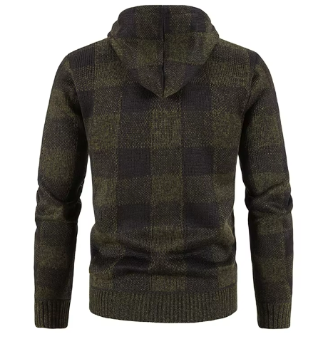 Men’s Fleece-Lined Plaid Hoodie | Full Zip Jacket | Warm Casual Fall Layer