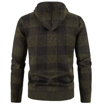 Men’s Fleece-Lined Plaid Hoodie | Full Zip Jacket | Warm Casual Fall Layer
