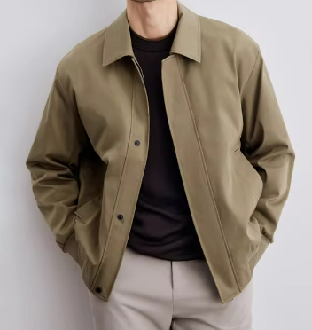Men’s Lightweight Coach Jacket | Collared Zip Front | Casual Spring Layer