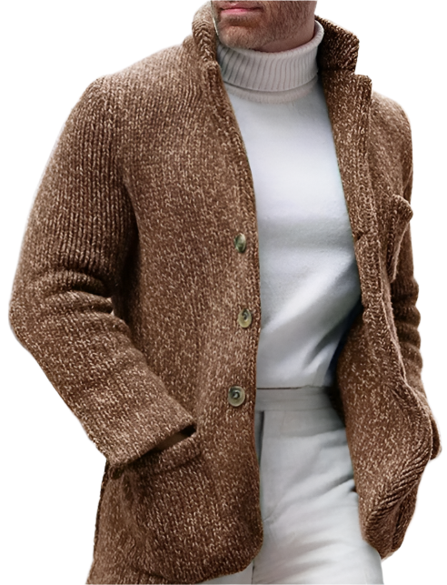 Chunky Knit Shawl Cardigan | Button-Up Jacket | Soft Ribbed Texture
