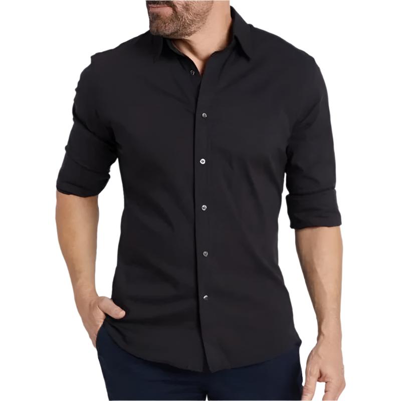 Men’s Stretch Cotton Dress Shirt | Classic Fit Button-Down | Everyday Office Shirt