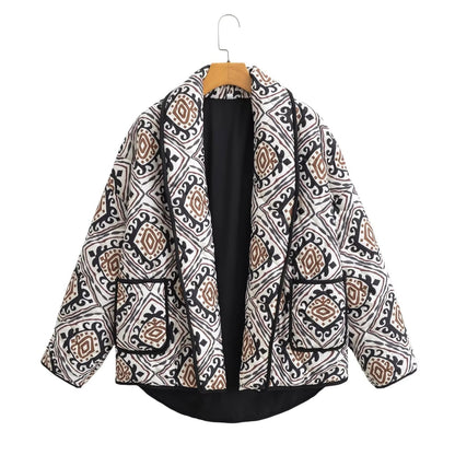 Statement Quilted Jacket | Artistic Print Design | Lightweight & Stylish | Casual Layer