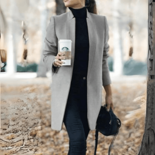 Minimalist Longline Coat | Open Front | Tailored Silhouette
