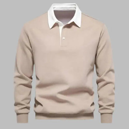 Men's Polo Collar Sweatshirt | Soft Knit Blend | Casual Smart-Layer