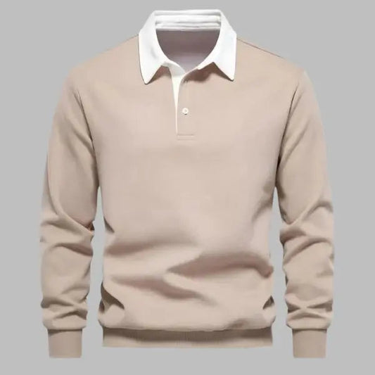 Men's Polo Collar Sweatshirt | Soft Knit Blend | Casual Smart-Layer