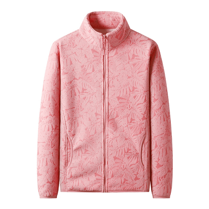 Floral Fleece Zip-Up Jacket | Soft & Warm | Stylish Design