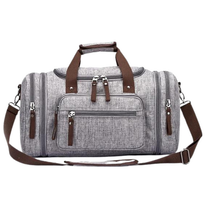 Men’s Canvas Duffel Bag | Weekender with Shoe Compartment | Travel Gym Holdall