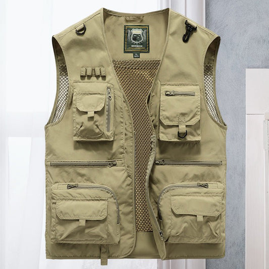 Men's Multi-Pocket Utility Vest | Outdoor Fishing & Hiking Gear | Lightweight Design