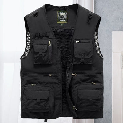 Men's Multi-Pocket Utility Vest | Outdoor Fishing & Hiking Gear | Lightweight Design