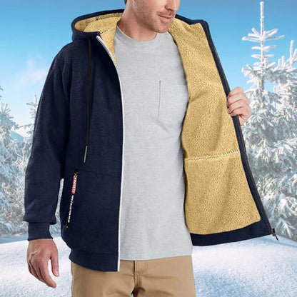 Men's Fleece-Lined Zip Hoodie | Sherpa Interior | Warm Casual Outerwear Canada