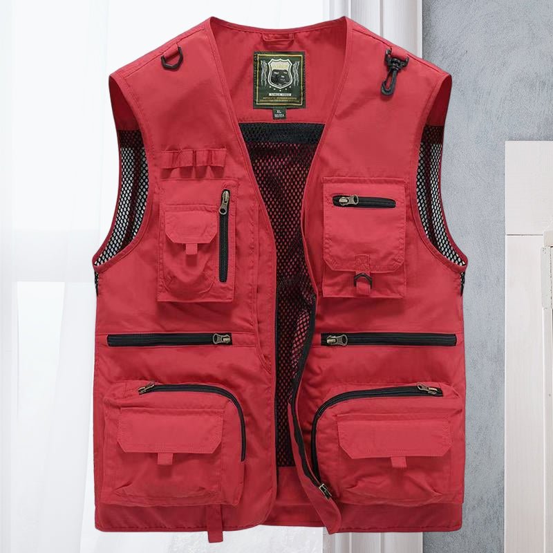 Men's Multi-Pocket Utility Vest | Outdoor Fishing & Hiking Gear | Lightweight Design