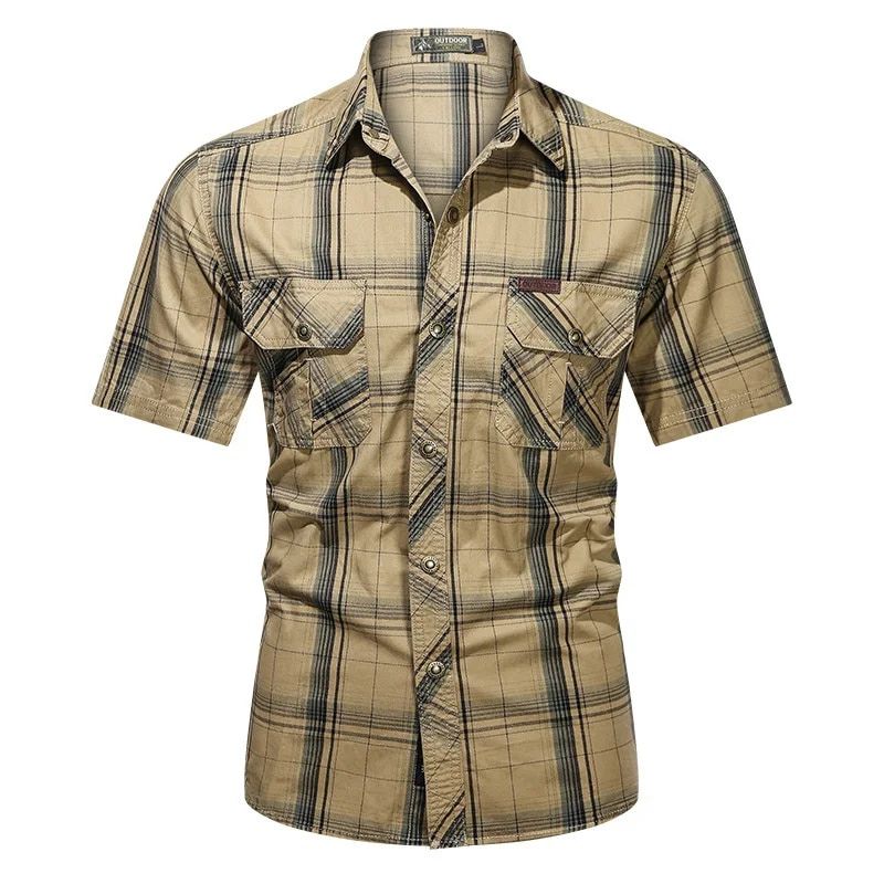 Men’s Flannel Shirt | Brushed Cotton Button-Up | Plaid Workwear Layer