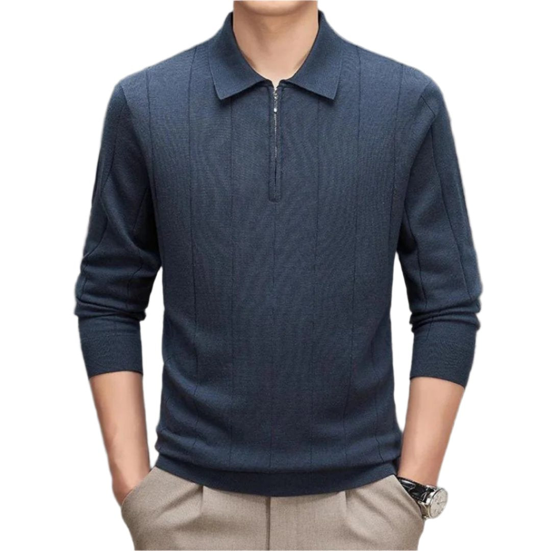 Men’s Knit Polo Sweater | Quarter-Zip Lightweight Layer