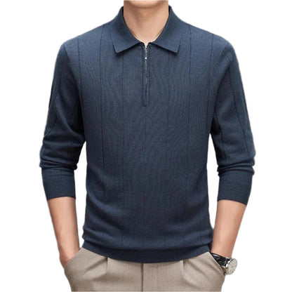 Men’s Knit Polo Sweater | Quarter-Zip Lightweight Layer