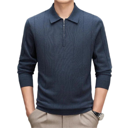 Men’s Knit Polo Sweater | Quarter-Zip Lightweight Layer