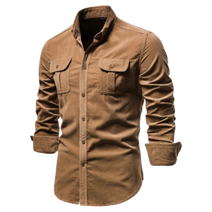 Men’s Brushed Cotton Overshirt | Button-Up | Fall Layering Shirt Jacket
