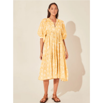 Bold Floral Print Midi Dress | Relaxed Fit | Lightweight Vacation Style