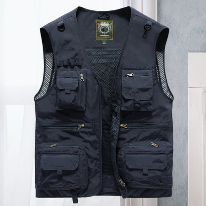 Men's Multi-Pocket Utility Vest | Outdoor Fishing & Hiking Gear | Lightweight Design