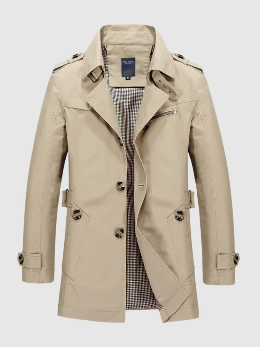 Men's Classic Trench Coat | Midweight Cotton Blend with Belt | Transitional Outerwear Canada