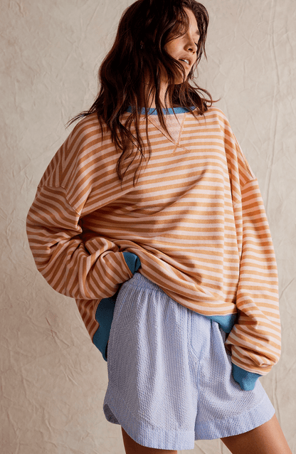 Striped Oversized Sweatshirt | Drop Shoulder | Casual Comfort