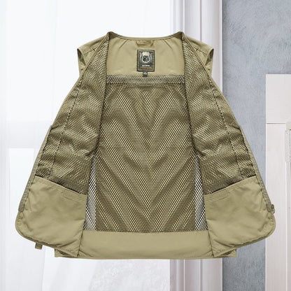 Men's Multi-Pocket Utility Vest | Outdoor Fishing & Hiking Gear | Lightweight Design