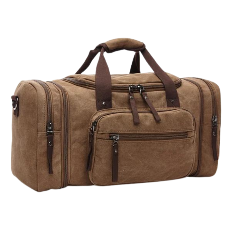 Men's Canvas Duffel Travel Bag | Vintage-Style Weekender with Pockets | Lightweight Carryall Canada