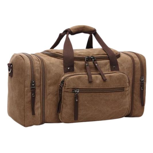 Men's Canvas Duffel Travel Bag | Vintage-Style Weekender with Pockets | Lightweight Carryall Canada