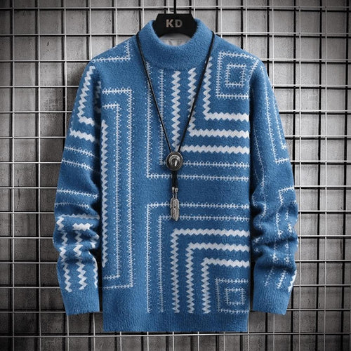 Geometric Pattern Knit Sweater | Modern Design | Warm & Stylish | Unisex