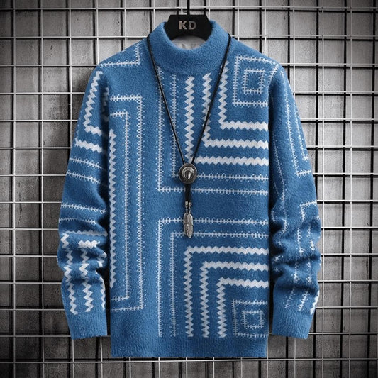 Geometric Pattern Knit Sweater | Modern Design | Warm & Stylish | Unisex