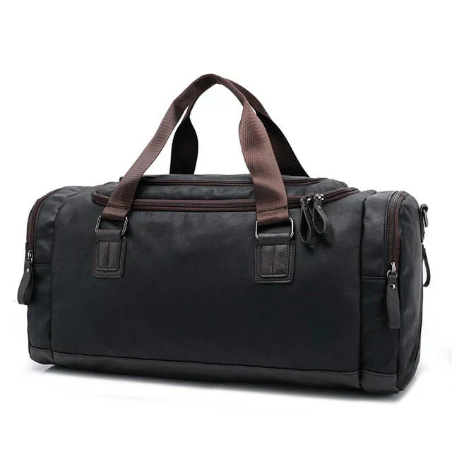 Men’s Faux Leather Duffel Bag | Weekender Carryall | Water-Resistant Travel Gear