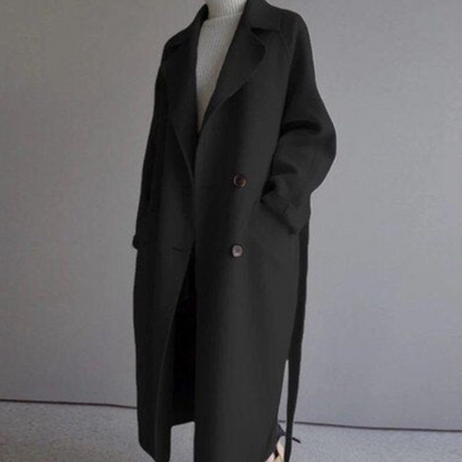 Belted Wrap Coat | Soft Brushed Finish | Oversized Fit with Patch Pockets