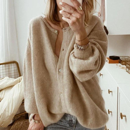 Relaxed Knit Button Cardigan | Drop Shoulder | Cozy Casual Layer