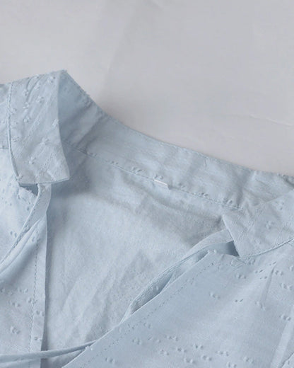 White Cotton Beach Dress | Tunic Style | Lightweight 3/4 Sleeve Cover-Up