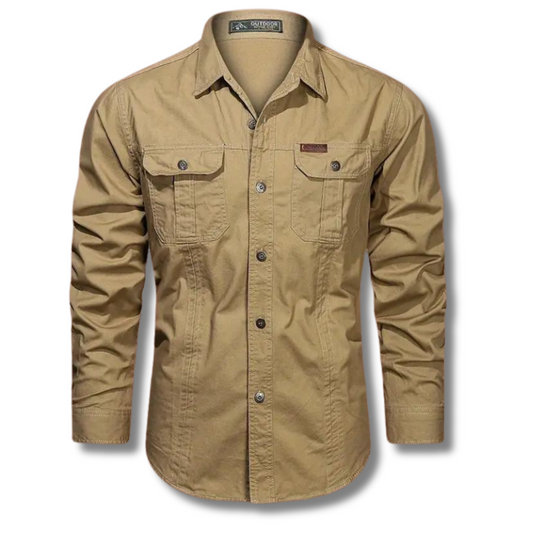 Men's Canvas Utility Shirt | Dual Chest Pockets & Rugged Cotton | Workwear-Inspired Style
