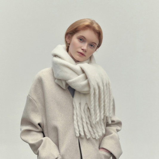 Oversized Fringe Scarf | Ultra-Soft Knit | Cold Weather Essential