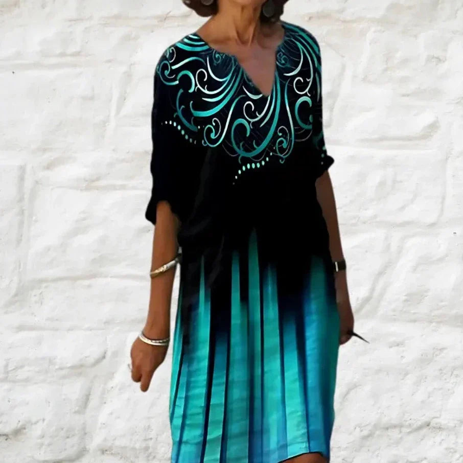 Floral & Butterfly Print Midi Dress | V-Neck | Lightweight Boho Style