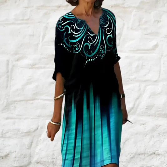 Floral & Butterfly Print Midi Dress | V-Neck | Lightweight Boho Style