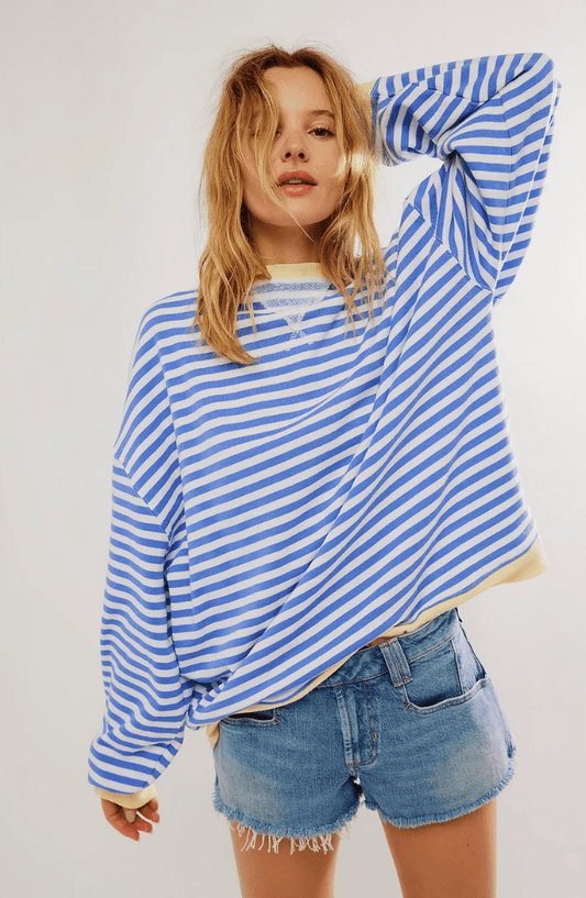 Striped Oversized Sweatshirt | Drop Shoulder | Casual Comfort