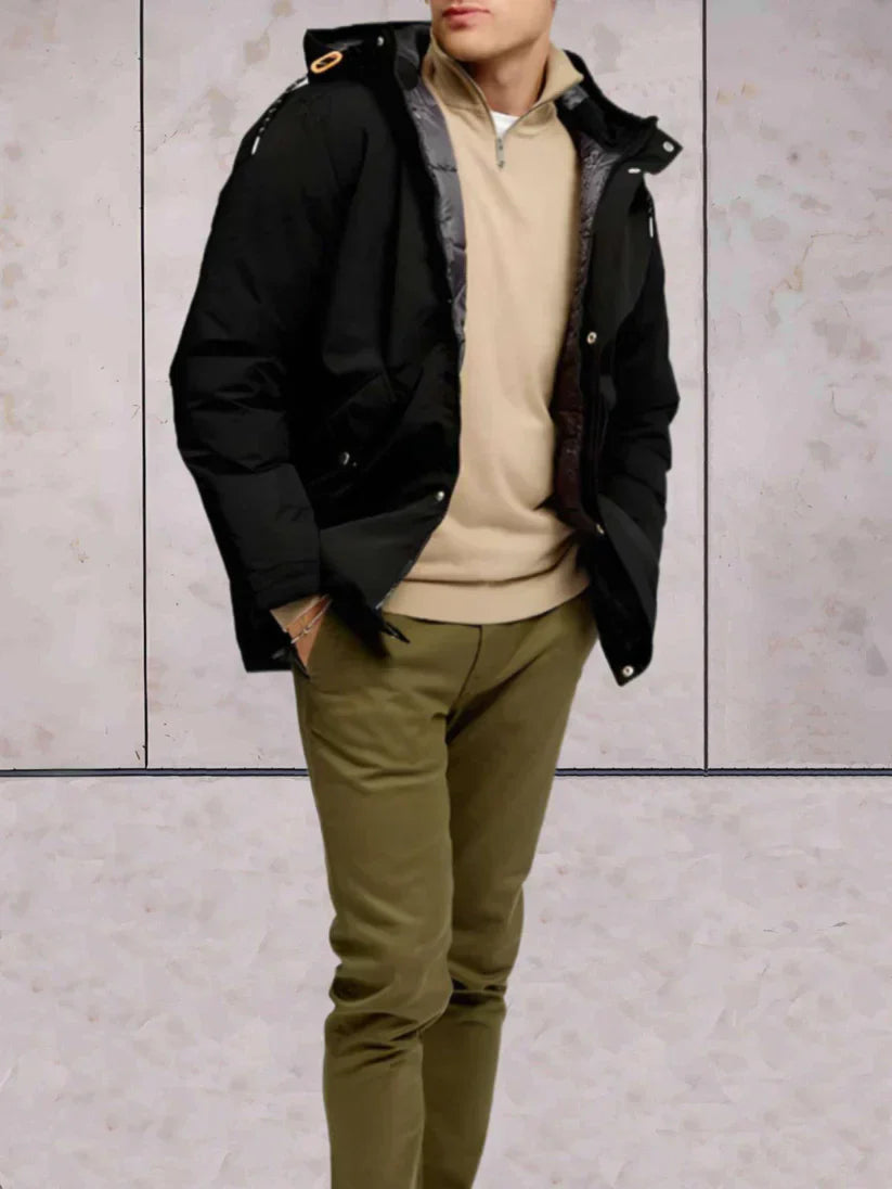 Men’s Hooded Puffer Jacket | Wind-Resistant Outer Shell | Midweight Layering Staple